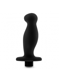 Черный анальный вибромассажёр Silicone Vibrating Prostate Massager 02 - 10,8 см. - Blush Novelties - в Благовещенске купить с доставкой