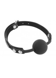 Черный силиконовый кляп-шарик на ремешках - Fetish Tentation - купить с доставкой в Благовещенске
