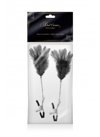 Зажимы для сосков с черными перьями Sweet Caress Feather Nipple Clumps - Sweet Caress - купить с доставкой в Благовещенске