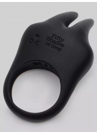 Черное эрекционное виброкольцо Sensation Rechargeable Vibrating Rabbit Love Ring - Fifty Shades of Grey - в Благовещенске купить с доставкой