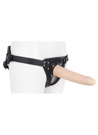Пустотелый страпон Harness CLASSIC с бандажом - 19,5 см. - LOVETOY (А-Полимер) - купить с доставкой в Благовещенске