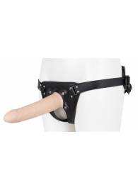Пустотелый страпон Harness CLASSIC с бандажом - 19,5 см. - LOVETOY (А-Полимер) - купить с доставкой в Благовещенске