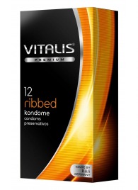 Ребристые презервативы VITALIS PREMIUM ribbed - 12 шт. - Vitalis - купить с доставкой в Благовещенске
