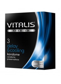 Презервативы VITALIS PREMIUM delay   cooling с охлаждающим эффектом - 3 шт. - Vitalis - купить с доставкой в Благовещенске