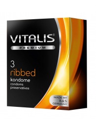 Ребристые презервативы VITALIS PREMIUM ribbed - 3 шт. - Vitalis - купить с доставкой в Благовещенске