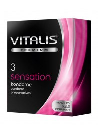 Презервативы с пупырышками и кольцами VITALIS PREMIUM sensation - 3 шт. - Vitalis - купить с доставкой в Благовещенске