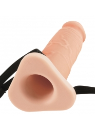 Телесный реалистичный фаллоимитатор с полостью Silicone Hollow Extension - 20 см. - Pipedream - купить с доставкой в Благовещенске