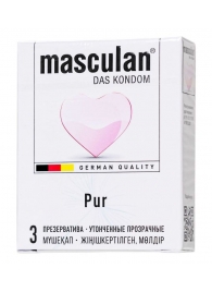 Супертонкие презервативы Masculan Pur - 3 шт. - Masculan - купить с доставкой в Благовещенске