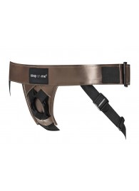 Бронзовый пояс для насадок Curious Harness - Strap-on-me - купить с доставкой в Благовещенске