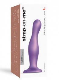 Фиолетовая насадка Strap-On-Me Dildo Plug Curvy size L - Strap-on-me - купить с доставкой в Благовещенске