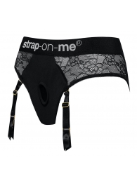 Черные трусики для насадок Diva Lingerie Harness - size S - Strap-on-me - купить с доставкой в Благовещенске