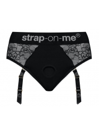 Черные трусики для насадок Diva Lingerie Harness - size S - Strap-on-me - купить с доставкой в Благовещенске