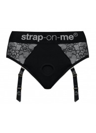 Черные трусики для насадок Diva Lingerie Harness - size M - Strap-on-me - купить с доставкой в Благовещенске