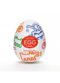 Мастурбатор-яйцо Keith Haring EGG STREET - Tenga - в Благовещенске купить с доставкой