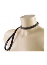 Эффектный сверкающий ошейник с поводком  Гламур - Sitabella - купить с доставкой в Благовещенске