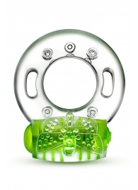 Зеленое эрекционное виброкольцо Arouser Vibrating C-Ring - Blush Novelties - в Благовещенске купить с доставкой
