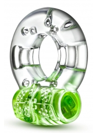 Зеленое эрекционное виброкольцо Arouser Vibrating C-Ring - Blush Novelties - в Благовещенске купить с доставкой