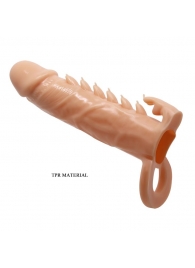 Телесная удлиняющая насадка Penis Sleeve Emmitt - 17 см. - Baile - в Благовещенске купить с доставкой