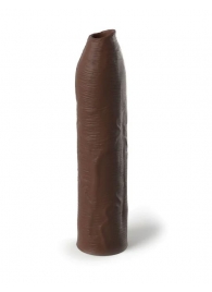 Коричневая насадка-удлинитель Uncut Silicone Penis Enhancer - 17,8 см. - Pipedream - в Благовещенске купить с доставкой