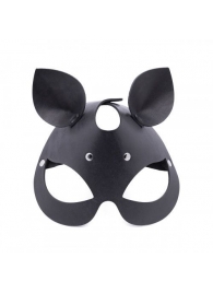 Черная кожаная маска  Кошка  с маленькими ушками - Crazy Handmade - купить с доставкой в Благовещенске