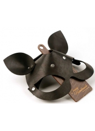 Черная кожаная маска  Кошка  с маленькими ушками - Crazy Handmade - купить с доставкой в Благовещенске