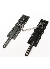 Узорчатые кожаные оковы с регулируемыми ремешками - Crazy Handmade - купить с доставкой в Благовещенске