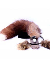 Игровой комплект: серебристая анальная пробка с пушистым хвостом и ободок-ушки - Crazy Handmade - купить с доставкой в Благовещенске