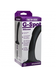 Черная изогнутая насадка Vac-U-Lock G-Spot - 16,5 см. - Doc Johnson - купить с доставкой в Благовещенске