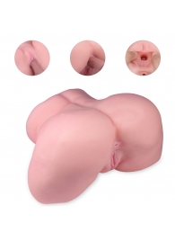 Реалистичный мастурбатор-полуторс с 2 рабочими отверстиями - S-HANDE - в Благовещенске купить с доставкой