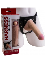 Страпон Harness из двух предметов: трусики с плугом и насадка-фаллос - 17 см. - LOVETOY (А-Полимер) - купить с доставкой в Благовещенске