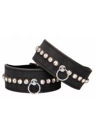 Черные поножи Diamond Studded Ankle Cuffs - Shots Media BV - купить с доставкой в Благовещенске