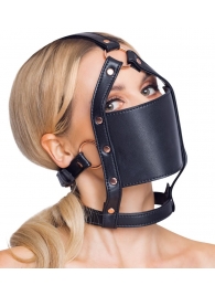 Черный намордник с кляпом-шаром Head Harness With A Gag - Orion - купить с доставкой в Благовещенске