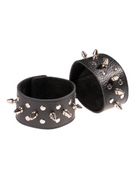 Чёрные напульсники с шипами и заклепками - Sitabella - купить с доставкой в Благовещенске