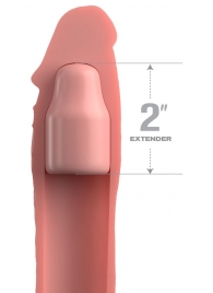Телесная насадка-удлинитель 2 Inch Silicone X-tension with Strap - 20,3 см. - Pipedream - в Благовещенске купить с доставкой