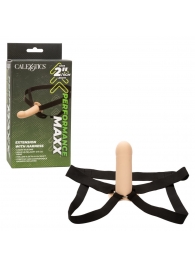 Телесный фаллопротез из силикона Extension with Harness - 15,75 см. - California Exotic Novelties - купить с доставкой в Благовещенске