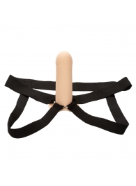 Телесный фаллопротез из силикона Extension with Harness - 15,75 см. - California Exotic Novelties - купить с доставкой в Благовещенске