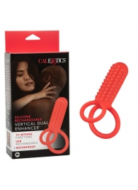 Красное эрекционное кольцо Silicone Rechargeable Vertical Dual Enhancer - California Exotic Novelties - в Благовещенске купить с доставкой