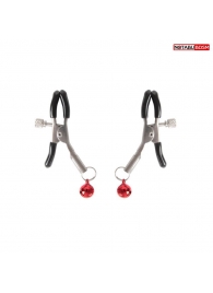 Серебристые зажимы на соски с шариками - Notabu - купить с доставкой в Благовещенске