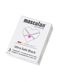 Ультрапрочные презервативы Masculan Ultra Safe Black - 3 шт. - Masculan - купить с доставкой в Благовещенске