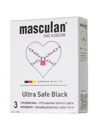 Ультрапрочные презервативы Masculan Ultra Safe Black - 3 шт. - Masculan - купить с доставкой в Благовещенске