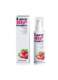 Съедобное согревающее массажное масло Love Me Tender Strawberry с ароматом клубники - 100 мл. - Love to Love - купить с доставкой в Благовещенске