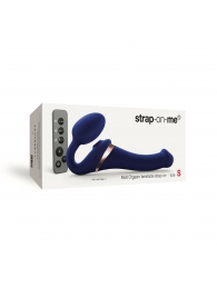 Синий безремневой страпон Multi Orgasm Size S с клиторальной стимуляцией - Strap-on-me - купить с доставкой в Благовещенске