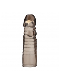 Дымчатая насадка-удлинитель Ribbed Realistic Penis Enhancing Sleeve Extension - 15,2 см. - BlueLine - в Благовещенске купить с доставкой