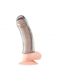 Текстурированная насадка на пенис Clear Textured Penis Enhancing Sleeve Extension - 16,5 см. - BlueLine - в Благовещенске купить с доставкой