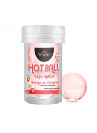 Лубрикант на масляной основе Hot Ball Beija Muito с ароматом клубники и шампанского (2 шарика по 3 гр.) - HotFlowers - купить с доставкой в Благовещенске