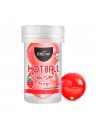 Лубрикант на масляной основе Hot Ball Beija Muito с ароматом клубники (2 шарика по 3 гр.) - HotFlowers - купить с доставкой в Благовещенске