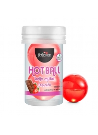 Лубрикант на масляной основе Hot Ball Beija Muito с ароматом шоколада и клубники (2 шарика по 3 гр.) - HotFlowers - купить с доставкой в Благовещенске