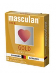 Презервативы Masculan Ultra Gold с золотым напылением и ароматом ванили - 3 шт. - Masculan - купить с доставкой в Благовещенске