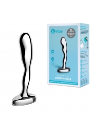 Стальной стимулятор простаты Stainless Steel Prostate Plug - 11,5 см. - b-Vibe - в Благовещенске купить с доставкой