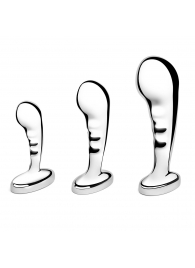 Набор из 3 стальных стимуляторов простаты Stainless Steel P-spot Training Set - b-Vibe - в Благовещенске купить с доставкой